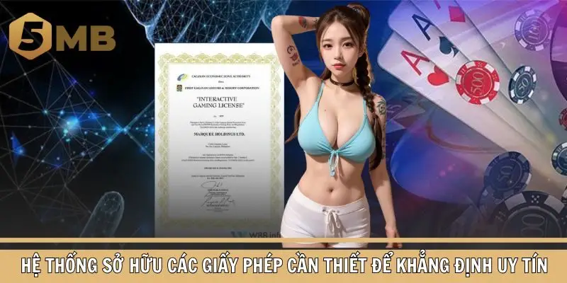 Hệ thống sở hữu các giấy phép cần thiết để khẳng định uy tín